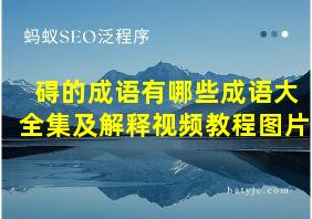 碍的成语有哪些成语大全集及解释视频教程图片