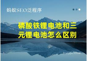 磷酸铁锂电池和三元锂电池怎么区别