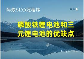 磷酸铁锂电池和三元锂电池的优缺点