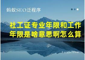 社工证专业年限和工作年限是啥意思啊怎么算