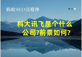 科大讯飞是个什么公司?前景如何?