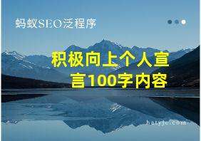 积极向上个人宣言100字内容