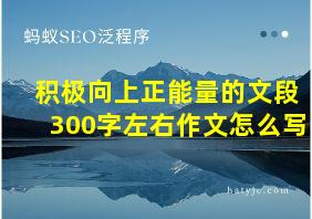 积极向上正能量的文段300字左右作文怎么写