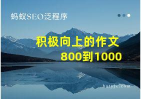 积极向上的作文800到1000