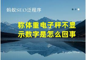 称体重电子秤不显示数字是怎么回事