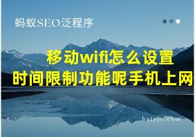 移动wifi怎么设置时间限制功能呢手机上网