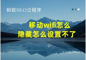 移动wifi怎么隐藏怎么设置不了