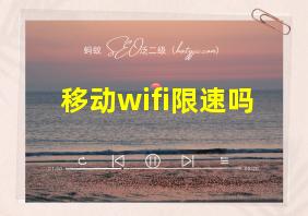 移动wifi限速吗