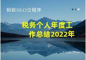 税务个人年度工作总结2022年