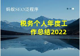 税务个人年度工作总结2022