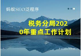 税务分局2020年重点工作计划