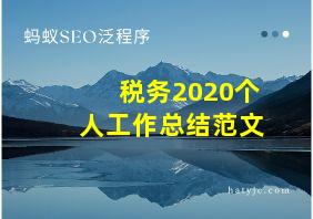 税务2020个人工作总结范文