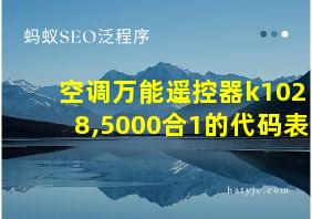 空调万能遥控器k1028,5000合1的代码表