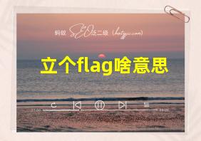 立个flag啥意思