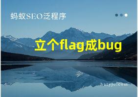 立个flag成bug