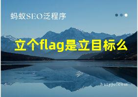 立个flag是立目标么