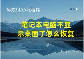 笔记本电脑不显示桌面了怎么恢复