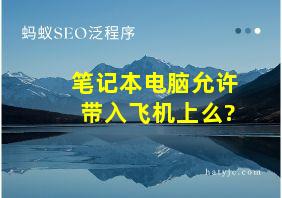 笔记本电脑允许带入飞机上么?