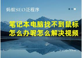 笔记本电脑找不到鼠标怎么办呢怎么解决视频