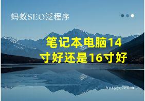 笔记本电脑14寸好还是16寸好