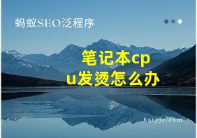 笔记本cpu发烫怎么办