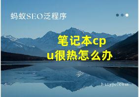 笔记本cpu很热怎么办