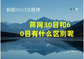 筛网30目和60目有什么区别呢