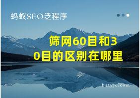 筛网60目和30目的区别在哪里