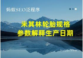 米其林轮胎规格参数解释生产日期