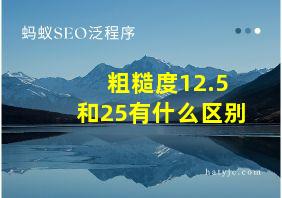 粗糙度12.5和25有什么区别