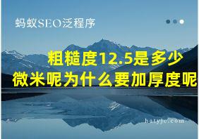 粗糙度12.5是多少微米呢为什么要加厚度呢