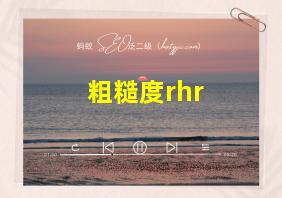 粗糙度rhr