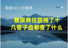 糖尿病住院抽了十几管子血都查了什么