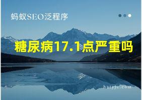 糖尿病17.1点严重吗