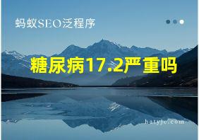 糖尿病17.2严重吗