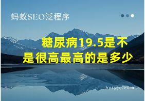 糖尿病19.5是不是很高最高的是多少