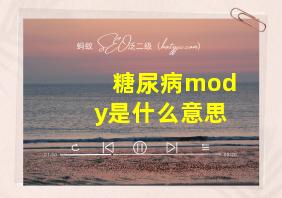 糖尿病mody是什么意思