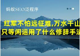 红军不怕远征难,万水千山只等闲运用了什么修辞手法