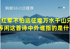 红军不怕远征难万水千山只等闲这首诗中外谁指的是什么