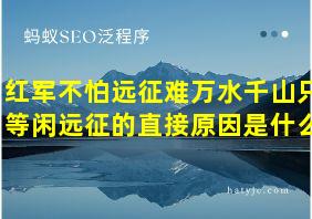 红军不怕远征难万水千山只等闲远征的直接原因是什么