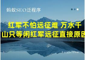 红军不怕远征难 万水千山只等闲红军远征直接原因