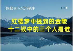 红楼梦中提到的金陵十二钗中的三个人是谁