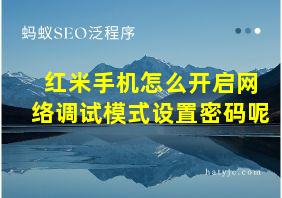 红米手机怎么开启网络调试模式设置密码呢