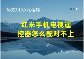 红米手机电视遥控器怎么配对不上