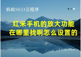 红米手机的放大功能在哪里找啊怎么设置的