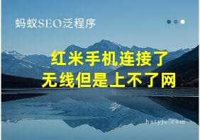 红米手机连接了无线但是上不了网