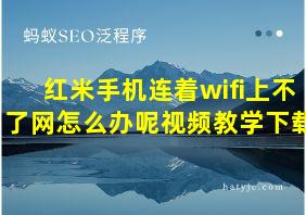 红米手机连着wifi上不了网怎么办呢视频教学下载