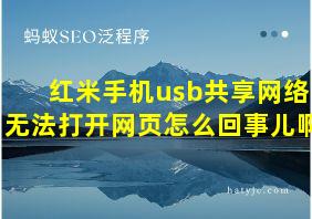 红米手机usb共享网络无法打开网页怎么回事儿啊