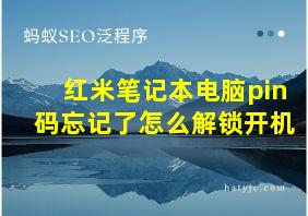 红米笔记本电脑pin码忘记了怎么解锁开机