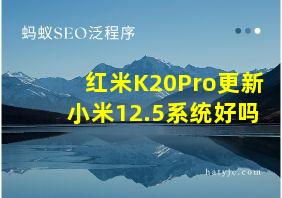 红米K20Pro更新小米12.5系统好吗